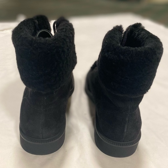 NEW $350 Vince Hayes 2 Black Suede Shearling Combat Boots 6.5 US - Picture 5 of 7